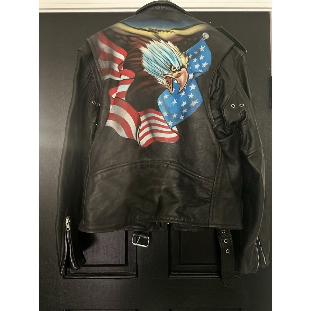 Women's‎ Rebel Ryder Black Leather Jacket  - Size 40 - Picture 2 of 6